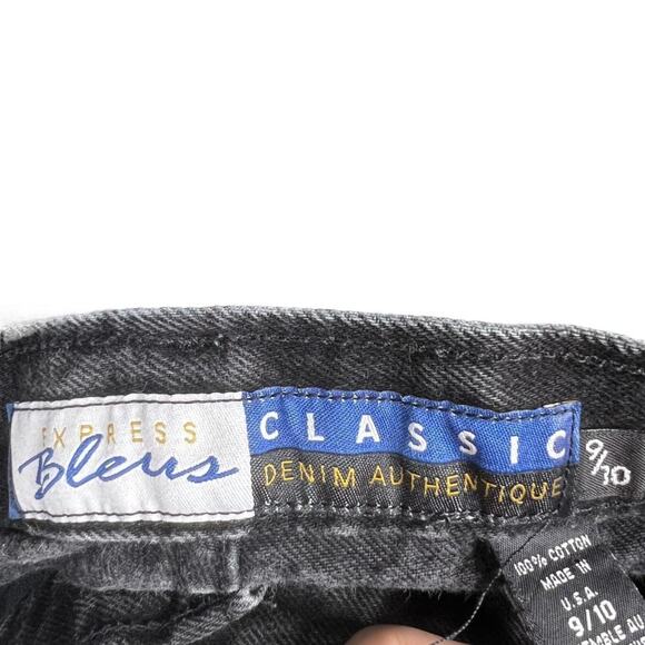 29" Waist Vintage Black Jean Shorts Jorts High Rise Cut Off Distressed - Picture 4 of 4